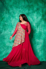 Load image into Gallery viewer, Anarkali with One-Sided Cape
