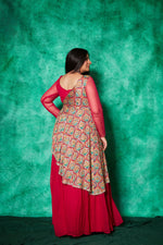Load image into Gallery viewer, Anarkali with One-Sided Cape
