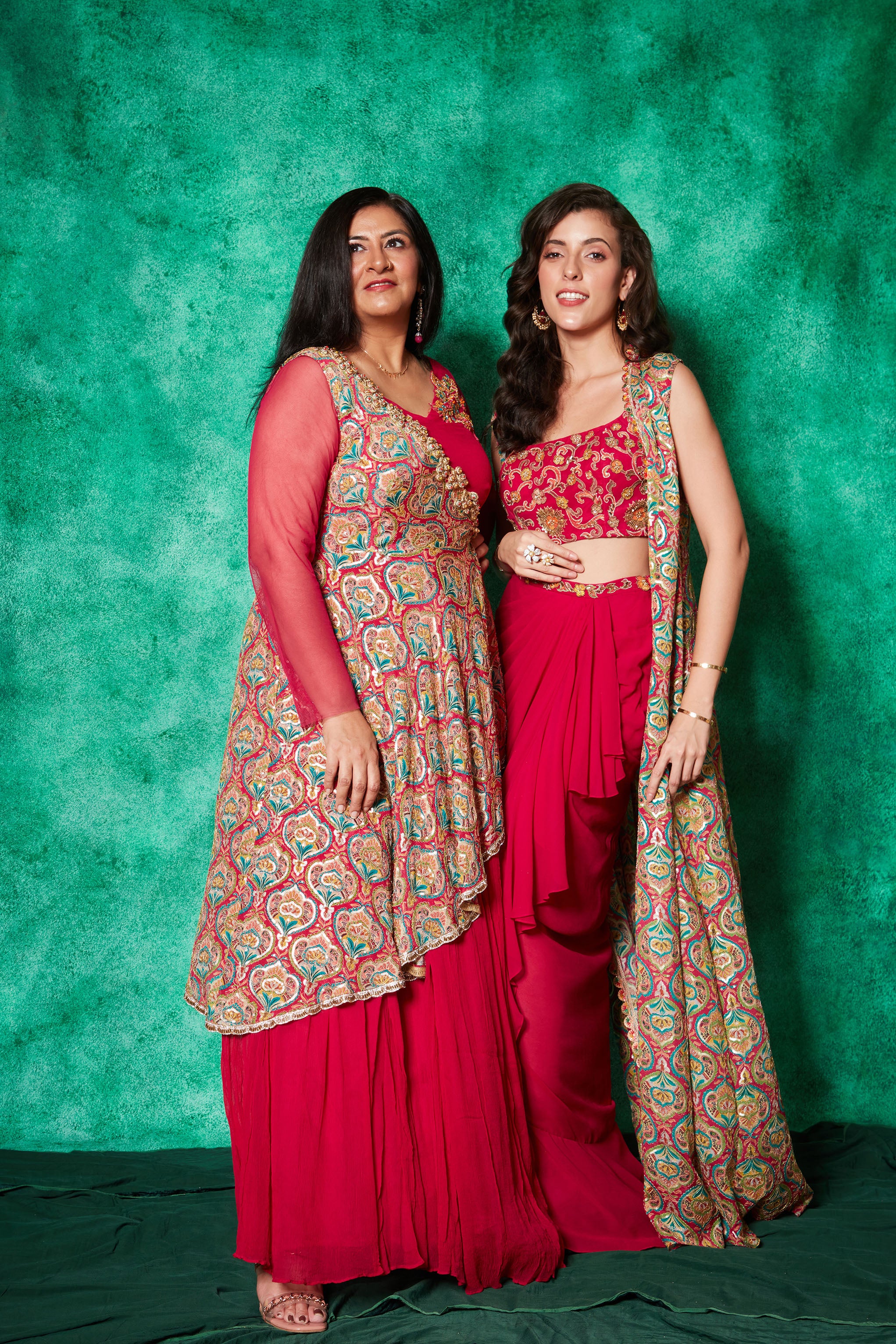 Anarkali with One-Sided Cape