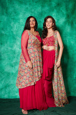 Load image into Gallery viewer, Anarkali with One-Sided Cape
