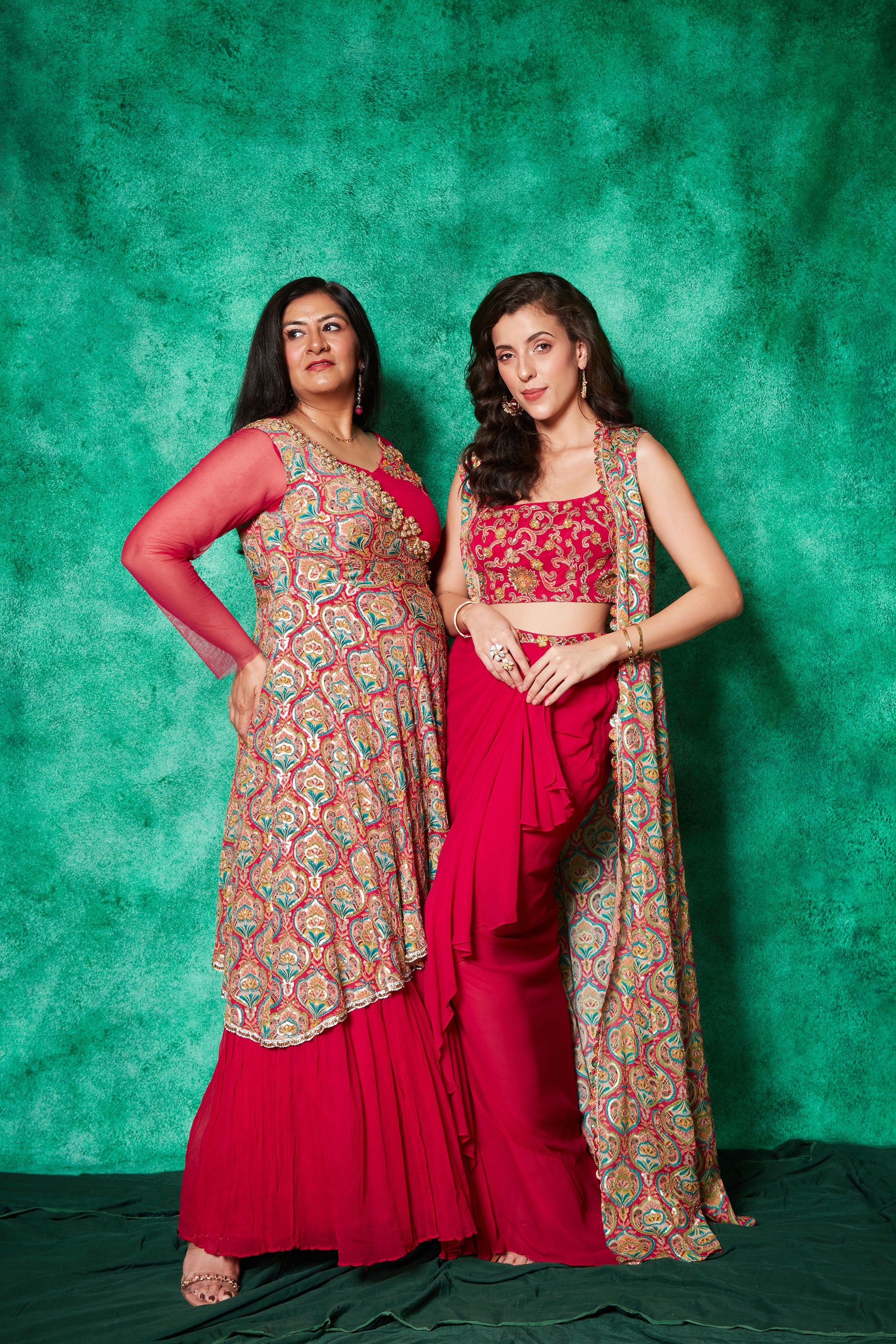 Anarkali with One-Sided Cape
