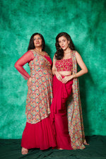 Load image into Gallery viewer, Anarkali with One-Sided Cape

