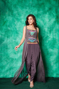 Top with Trail-Back paired with Dhoti Pants
