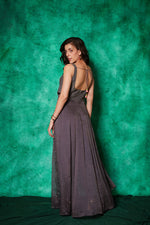 Load image into Gallery viewer, Top with Trail-Back paired with Dhoti Pants
