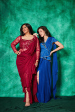 Load image into Gallery viewer, Peplum Blouse with Slit-Saree
