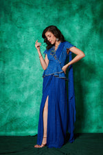 Load image into Gallery viewer, Peplum Blouse with Slit-Saree
