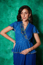 Load image into Gallery viewer, Peplum Blouse with Slit-Saree
