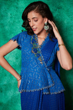 Load image into Gallery viewer, Peplum Blouse with Slit-Saree

