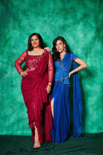 Load image into Gallery viewer, Peplum Blouse with Slit-Saree
