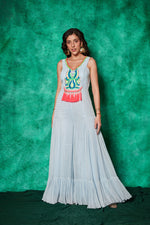Load image into Gallery viewer, Jumpsuit with Embroidered Bodice

