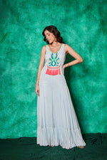 Load image into Gallery viewer, Jumpsuit with Embroidered Bodice
