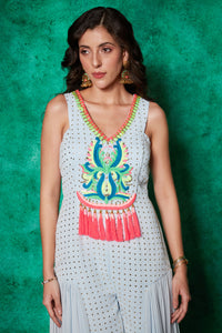 Jumpsuit with Embroidered Bodice