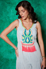 Load image into Gallery viewer, Jumpsuit with Embroidered Bodice
