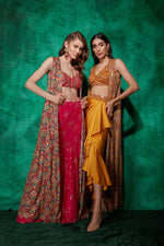 Load image into Gallery viewer, Drape Skirt with Beaded Blouse &amp; Long Cape
