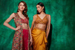 Load image into Gallery viewer, Drape Skirt with Beaded Blouse &amp; Long Cape
