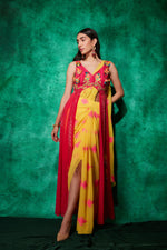 Load image into Gallery viewer, Butterfly Long Jacket with Slit Saree
