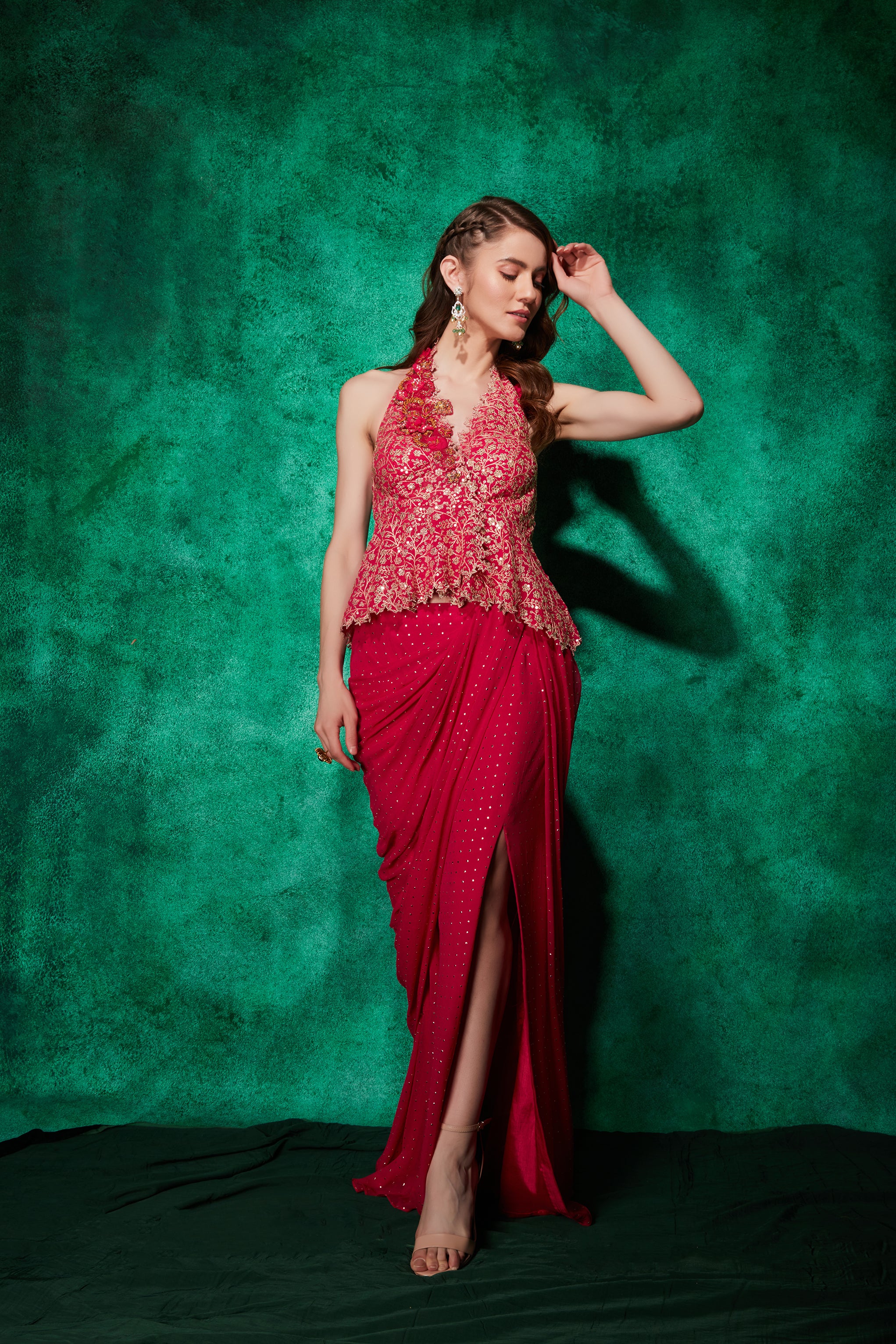 Peplum Blouse with Slit-Saree