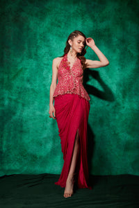 Peplum Blouse with Slit-Saree