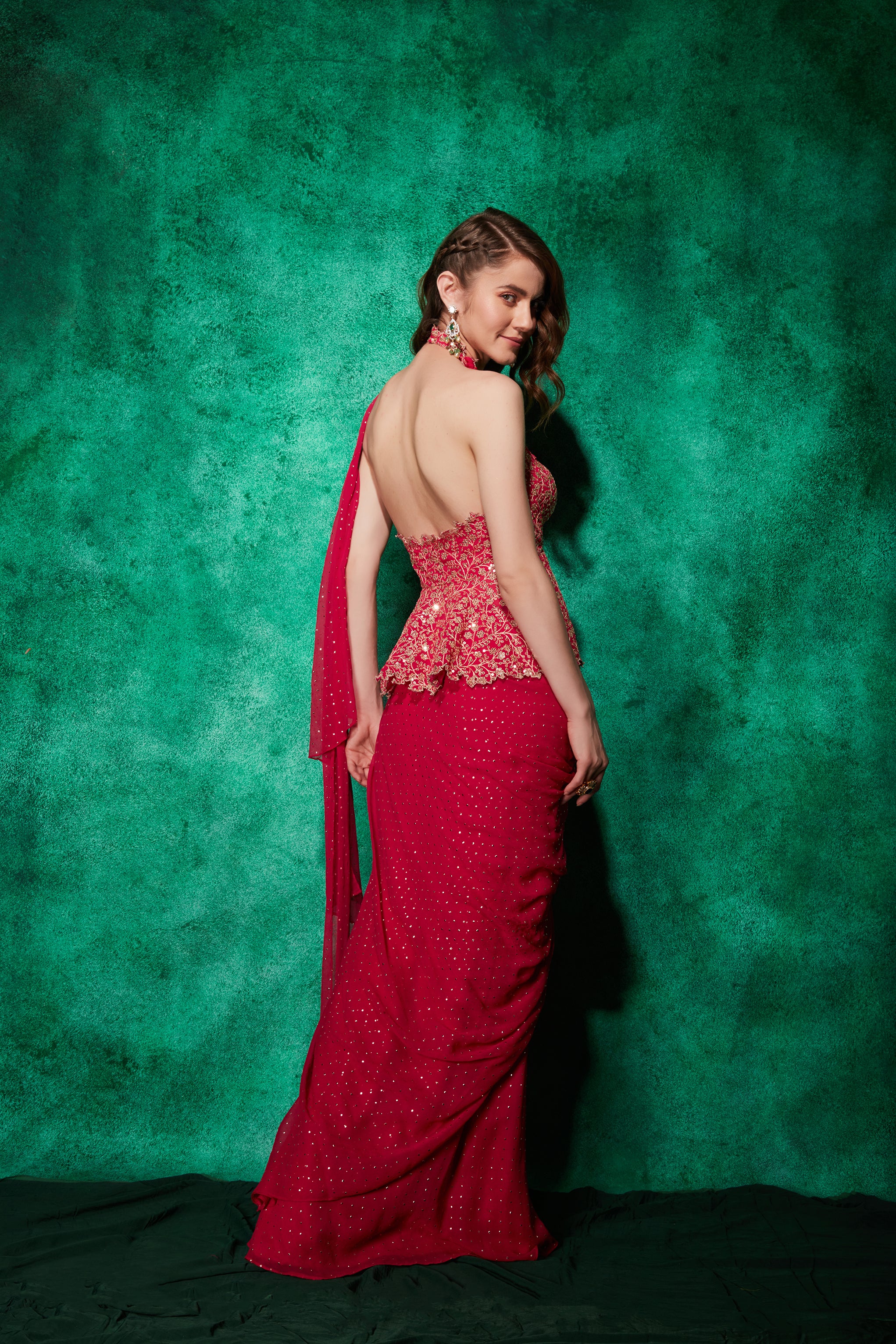 Peplum Blouse with Slit-Saree