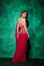 Load image into Gallery viewer, Peplum Blouse with Slit-Saree
