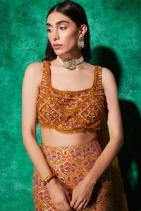 Mermaid Lehenga in Multicolour Embroidery