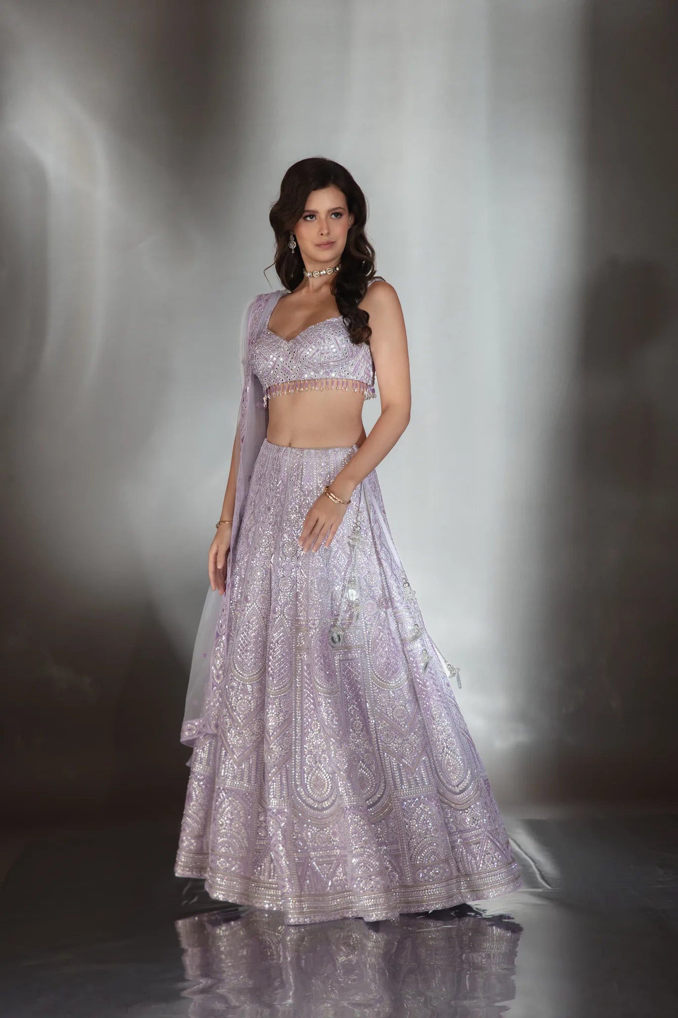 Lilac Gota Patti Embroidered Lehenga Set - Saaj 31st10580