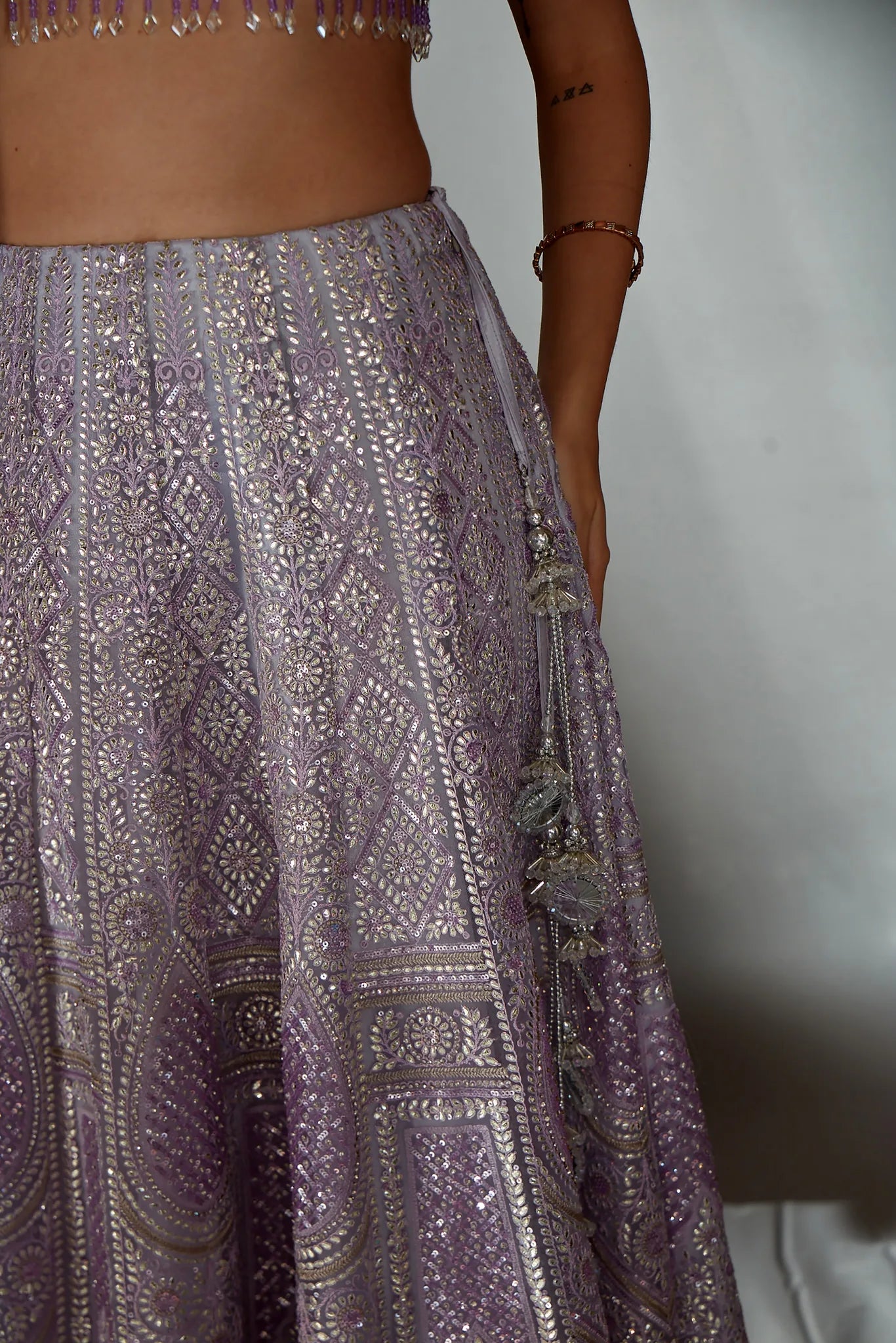 Lilac Gota Patti Embroidered Lehenga Set - Saaj 31st10615
