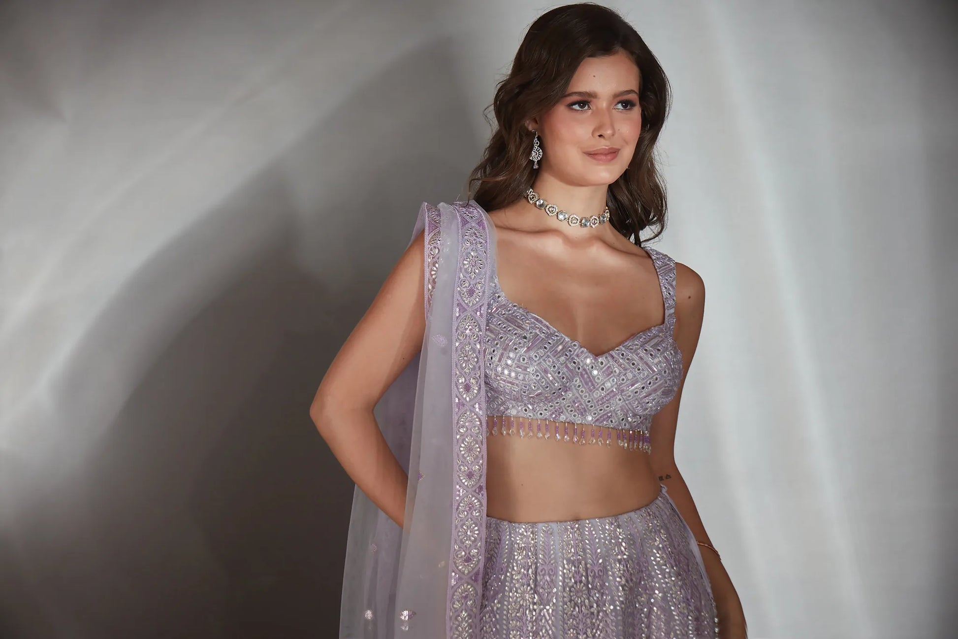 Lilac Gota Patti Embroidered Lehenga Set - Saaj 31st10634