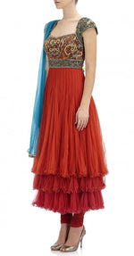 Load image into Gallery viewer, Triple Layer Anarkali Suit - Saaj By Ankita
