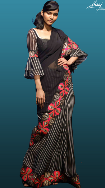 Sungudi gown with zari border