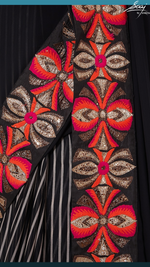 Load image into Gallery viewer, Bold Border Stripes + Plain Saree - Saaj By Ankita
