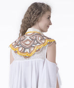 Load image into Gallery viewer, Taupe &amp; Yellow Beaded Collar - Saaj By Ankita
