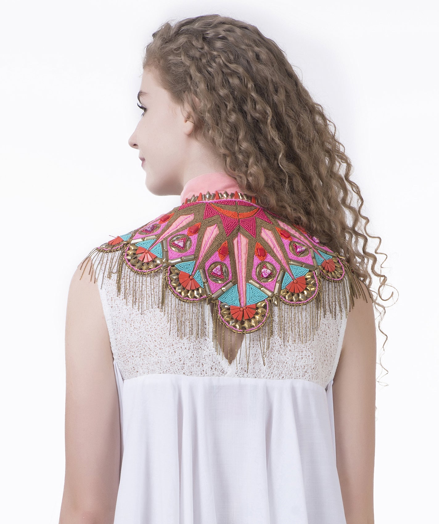 Pink Kaleidoscope Collar - Saaj By Ankita