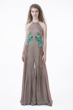 Load image into Gallery viewer, Cat Jumpsuit, Halterneck:: Available in OLIVE GREEN - Saaj By Ankita
