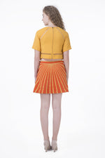 Load image into Gallery viewer, Georgette Top with Mini Skirt with Embroidered Cat Motif - Saaj By Ankita
