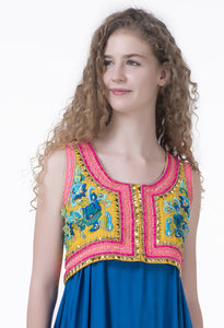 Crop-Shrug with Pop Embroidery - Saaj By Ankita