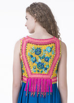 Load image into Gallery viewer, Crop-Shrug with Pop Embroidery - Saaj By Ankita
