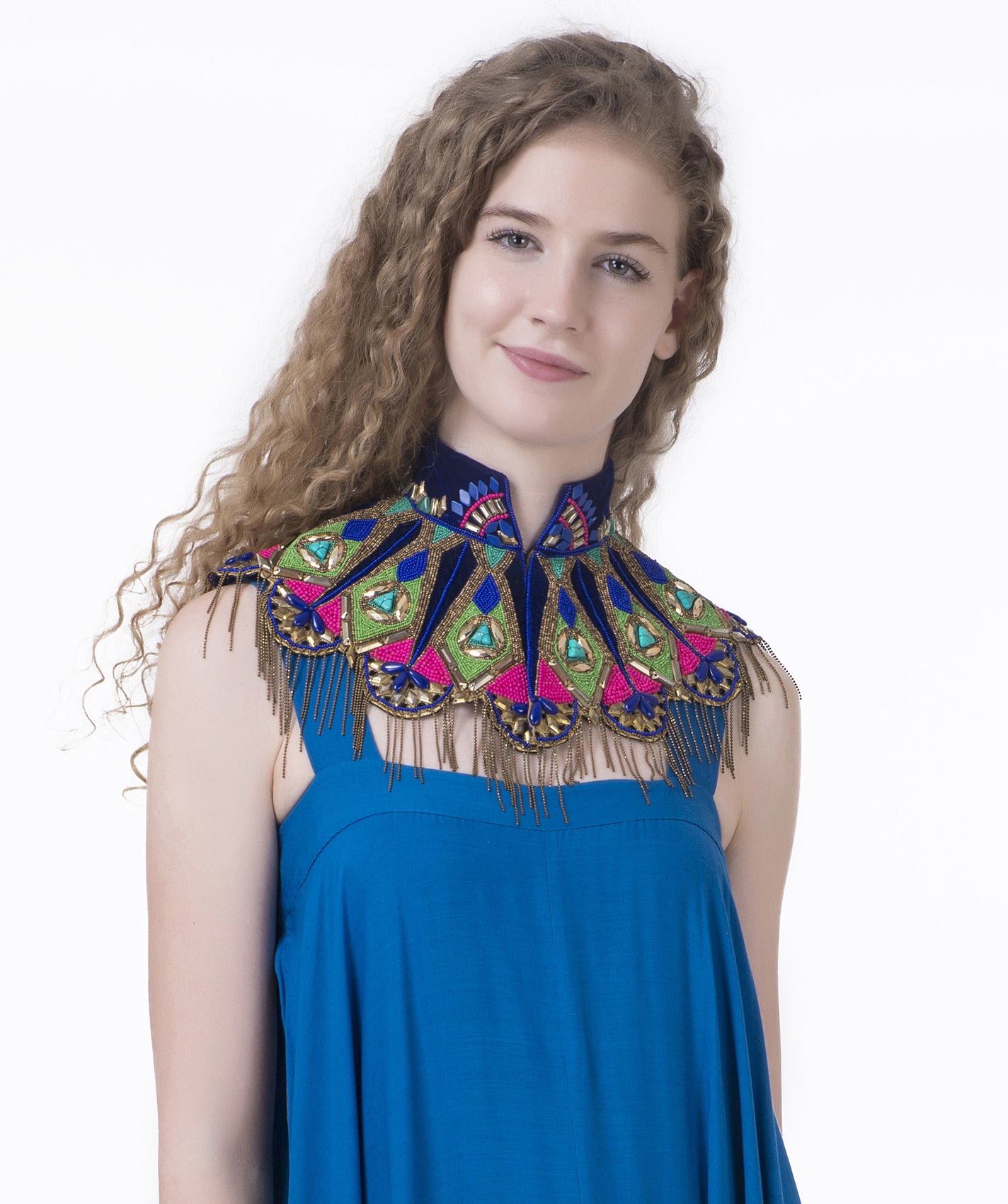 Blue Kaleidoscope Collar - Saaj By Ankita