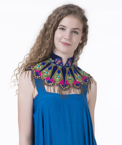 Blue Kaleidoscope Collar - Saaj By Ankita