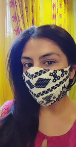 Load and play video in Gallery viewer, Black &amp; White Weave Mask - set of 3
