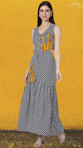 Giraffe Motifs Shirt Maxi-Dress - Saaj By Ankita