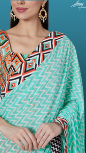 Printed Crepe and Georgette Saree teamed with Handwoven Blouse - Saaj By Ankita