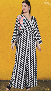 Bold Chevron Print Jumpsuit - Saaj By Ankita