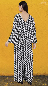 Bold Chevron Print Jumpsuit - Saaj By Ankita