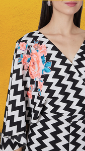 Bold Chevron Print Jumpsuit - Saaj By Ankita