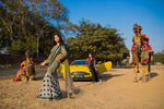 Load image into Gallery viewer, Lehnga-Saree Print on Print Style With Embroidered Border - Saaj By Ankita

