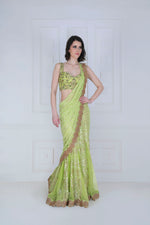 Load image into Gallery viewer, Embroidered Kalidaar Saree - Saaj By Ankita
