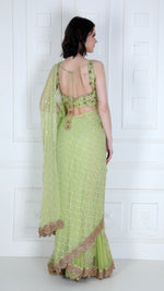 Load image into Gallery viewer, Embroidered Kalidaar Saree - Saaj By Ankita
