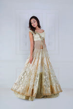 Load image into Gallery viewer, Off-shoulder Anarkali with Lehenga - Saaj By Ankita
