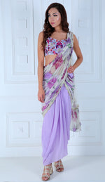 Load image into Gallery viewer, Dhoti-Saree with Hand-painted Palla - Saaj By Ankita
